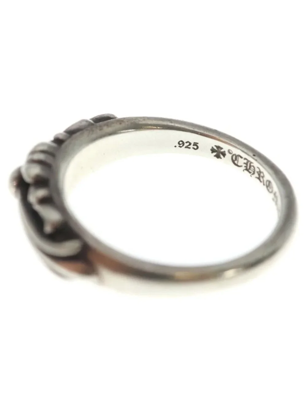Chrome Hearts Baby Classic Babyke Classic Floral Black Sling Silver Ring